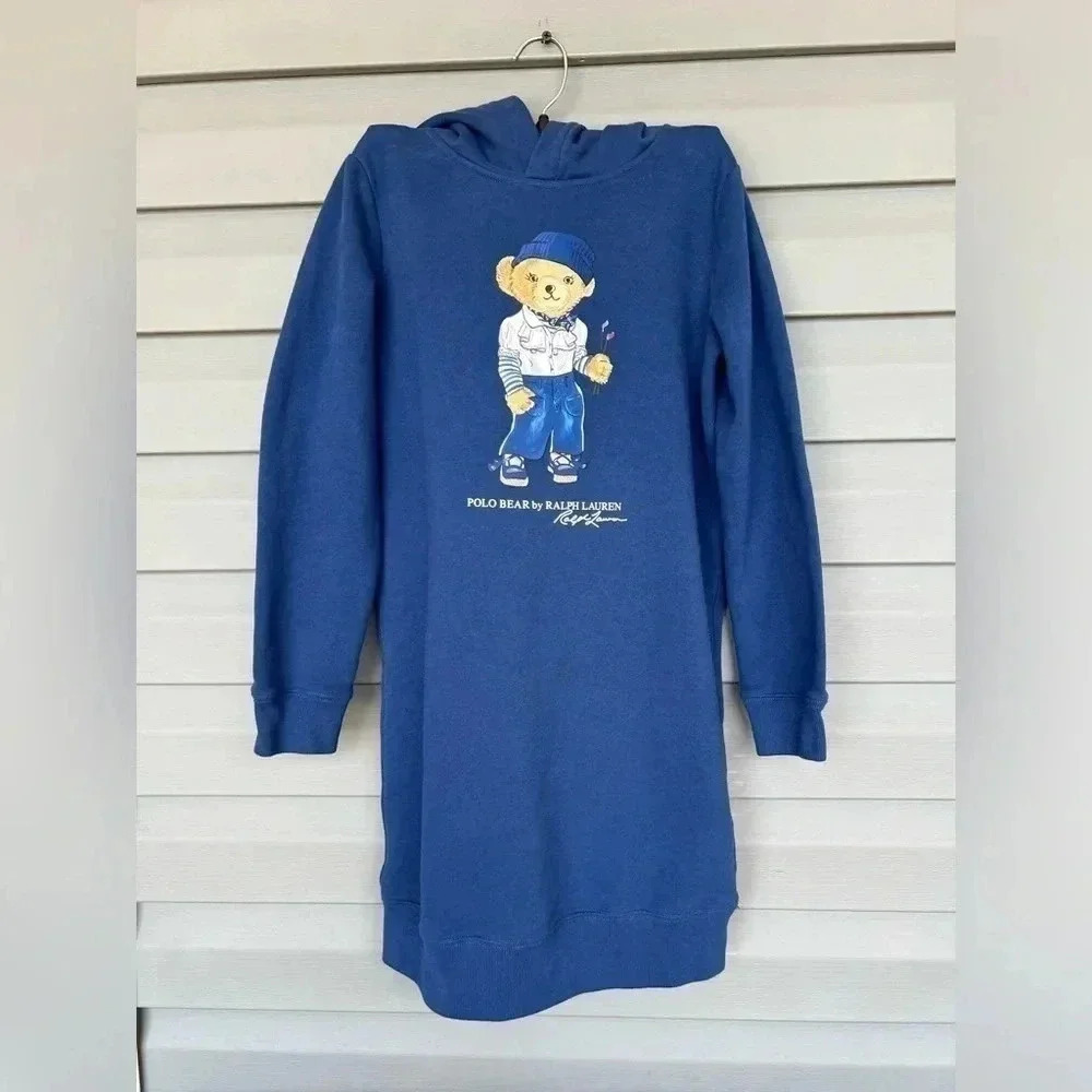 Polo Bear Fleece Hoodie Dress Girl’s Sz L (12-14)